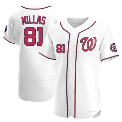 Men's Drew Millas Washington Nationals Authentic White Home Jersey