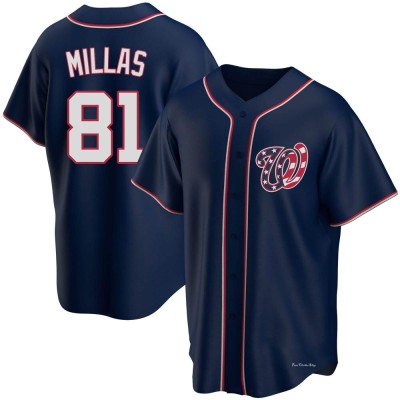 Men's Drew Millas Washington Nationals Replica Navy Alternate Team Jersey