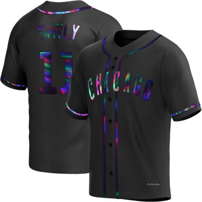 Men's Drew Smyly Chicago Cubs Replica Black Holographic Alternate Jersey