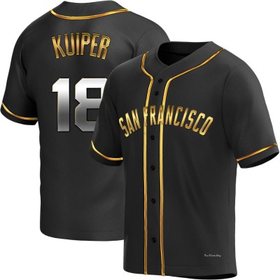 Men's Duane Kuiper San Francisco Giants Replica Black Golden Alternate Jersey