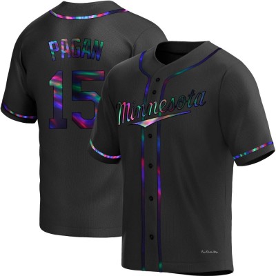 Men's Emilio Pagan Minnesota Twins Replica Black Holographic Alternate Jersey