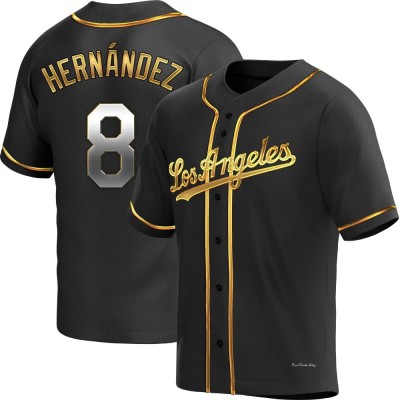 Men's Enrique Hernandez Los Angeles Dodgers Replica Black Golden Alternate Jersey