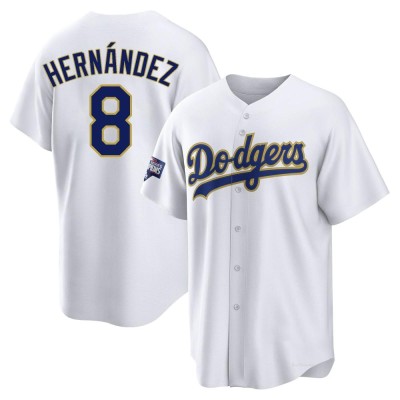 Men's Enrique Hernandez Los Angeles Dodgers Replica White/Gold 2021 Gold Program Player Jersey