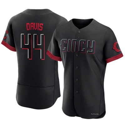 Men's Eric Davis Cincinnati Reds Authentic Black 2023 City Connect Jersey