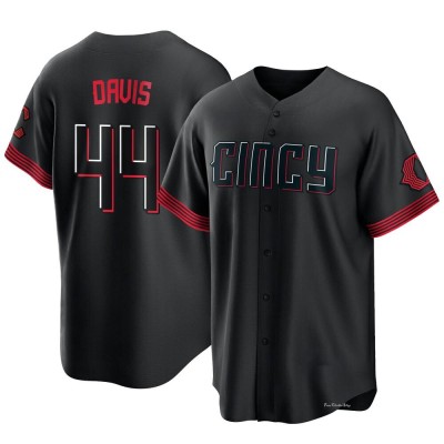 Men's Eric Davis Cincinnati Reds Replica Black 2023 City Connect Jersey