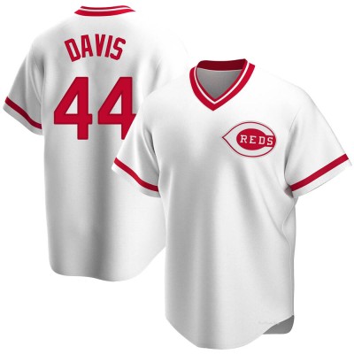 Men's Eric Davis Cincinnati Reds Replica White Home Cooperstown Collection Jersey