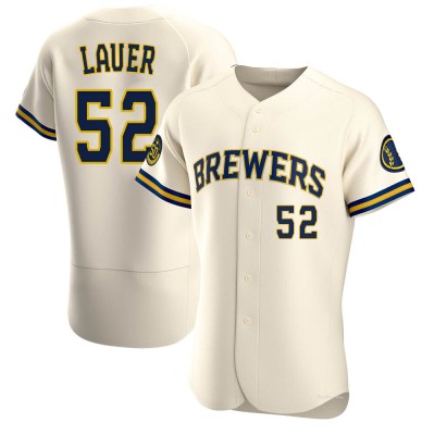 Men's Eric Lauer Milwaukee Brewers Authentic Cream Home Jersey