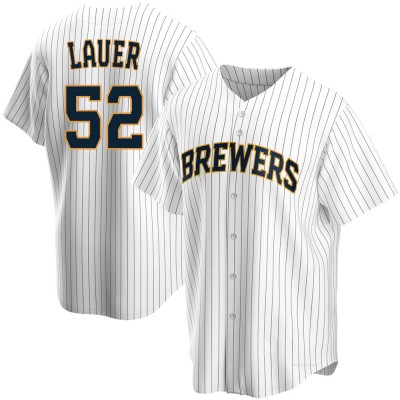 Men's Eric Lauer Milwaukee Brewers Replica White Home Jersey