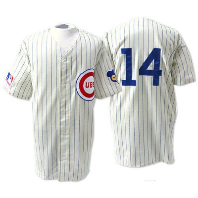 Men's Ernie Banks Chicago Cubs Authentic Cream 1969 Throwback Jersey