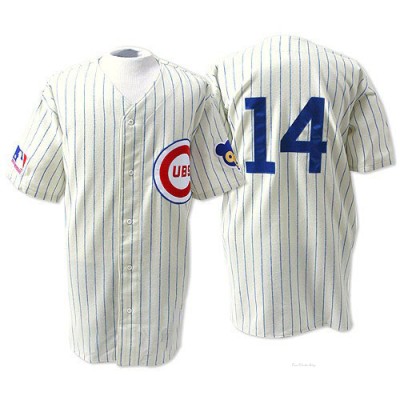 Men's Ernie Banks Chicago Cubs Authentic White Throwback Jersey