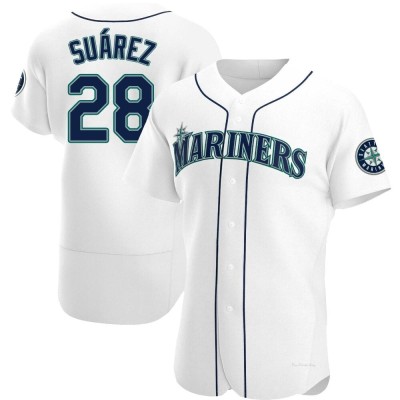 Men's Eugenio Suarez Seattle Mariners Authentic White Home Jersey