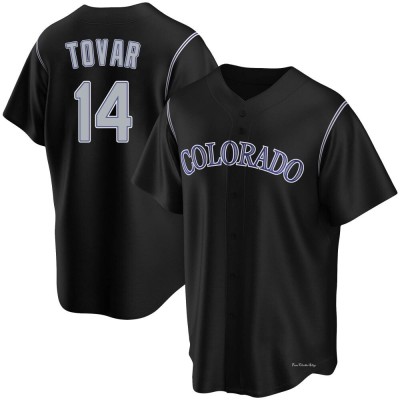 Men's Ezequiel Tovar Colorado Rockies Replica Black Alternate Jersey