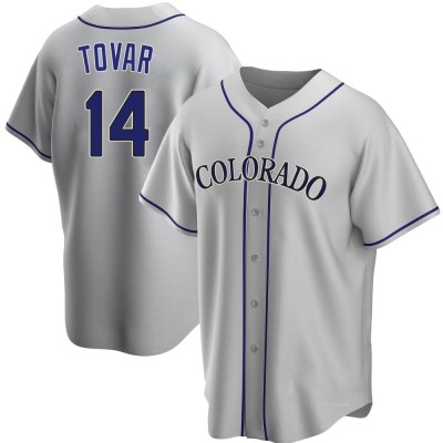 Men's Ezequiel Tovar Colorado Rockies Replica Gray Road Jersey