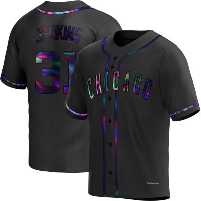 Men's Ferguson Jenkins Chicago Cubs Replica Black Holographic Alternate Jersey