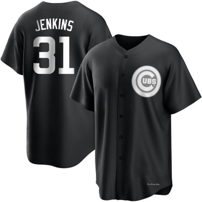 Men's Ferguson Jenkins Chicago Cubs Replica Black/White Jersey