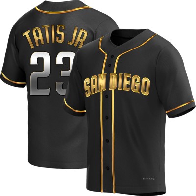 Men's Fernando Tatis Jr. San Diego Padres Replica Black Golden Alternate Jersey