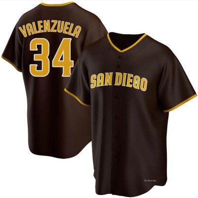 Men's Fernando Valenzuela San Diego Padres Replica Brown Road Jersey