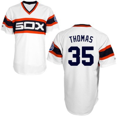 Men's Frank Thomas Chicago White Sox Replica White 1983 Throwback Jersey