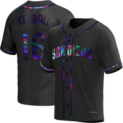 Men's Fred Kendall San Diego Padres Replica Black Holographic Alternate Jersey