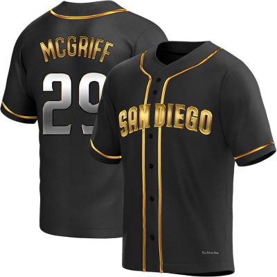 Men's Fred Mcgriff San Diego Padres Replica Black Golden Alternate Jersey