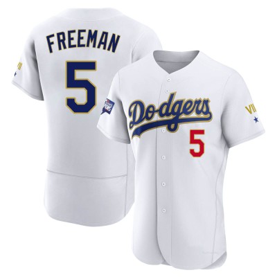 Men's Freddie Freeman Los Angeles Dodgers Authentic White/Gold 2021 Gold Program Player Jersey