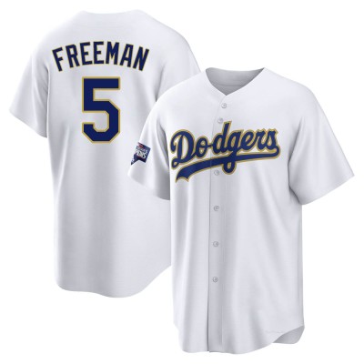 Men's Freddie Freeman Los Angeles Dodgers Replica White/Gold 2021 Gold Program Player Jersey