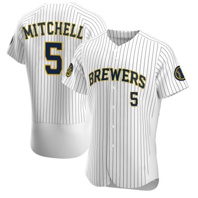 Men's Garrett Mitchell Milwaukee Brewers Authentic White Alternate Jersey