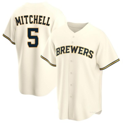 Men's Garrett Mitchell Milwaukee Brewers Replica Cream Home Jersey