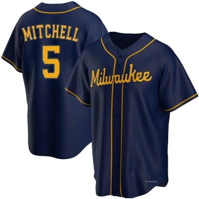 Men's Garrett Mitchell Milwaukee Brewers Replica Navy Alternate Jersey