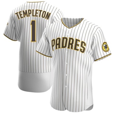 Men's Garry Templeton San Diego Padres Authentic White/Brown Home Jersey