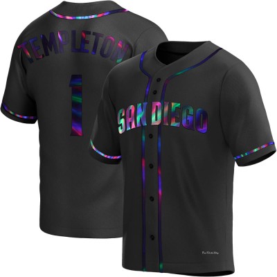 Men's Garry Templeton San Diego Padres Replica Black Holographic Alternate Jersey