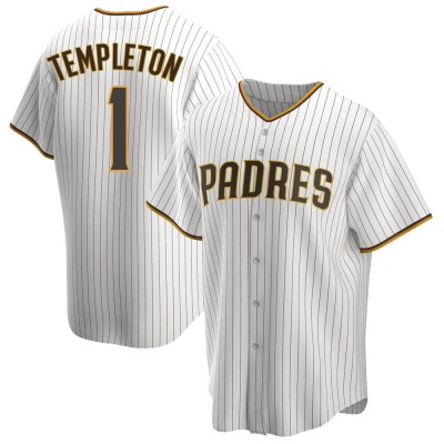 Men's Garry Templeton San Diego Padres Replica White/Brown Home Jersey