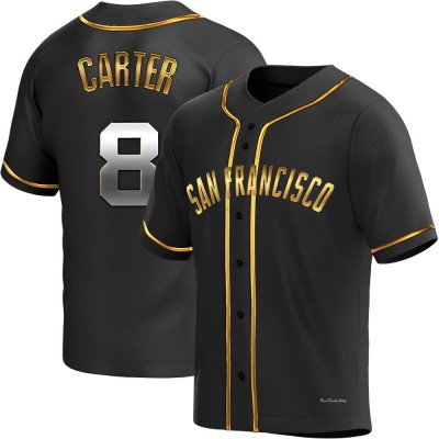 Men's Gary Carter San Francisco Giants Replica Black Golden Alternate Jersey