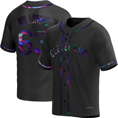 Men's Gavin Williams Cleveland Guardians Replica Black Holographic Alternate Jersey