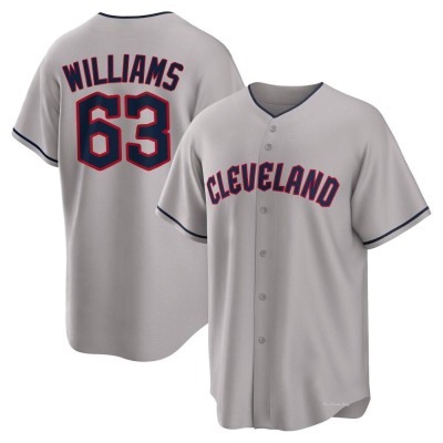 Men's Gavin Williams Cleveland Guardians Replica Gray Road Jersey