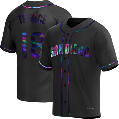 Men's Gene Tenace San Diego Padres Replica Black Holographic Alternate Jersey