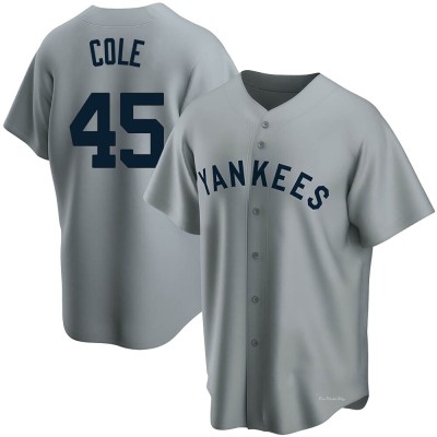 Men's Gerrit Cole New York Yankees Replica Gray Road Cooperstown Collection Jersey