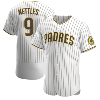 Men's Graig Nettles San Diego Padres Authentic White/Brown Home Jersey