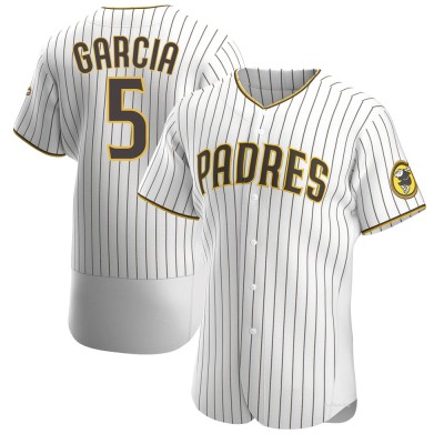 Men's Greg Garcia San Diego Padres Authentic White/Brown Home Jersey