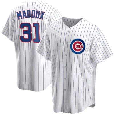 Men's Greg Maddux Chicago Cubs Replica White Home Jersey