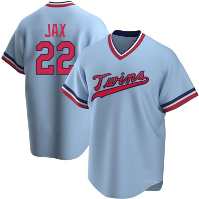 Men's Griffin Jax Minnesota Twins Replica Light Blue Road Cooperstown Collection Jersey