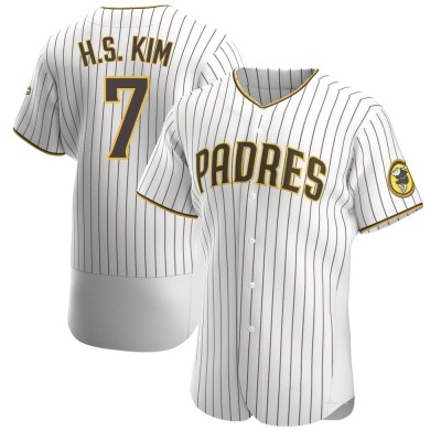 Men's Ha-Seong Kim San Diego Padres Authentic White/Brown Home Jersey