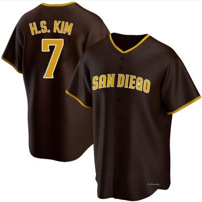 Men's Ha-Seong Kim San Diego Padres Replica Brown Road Jersey