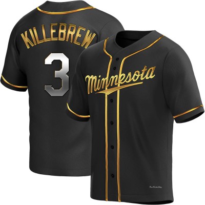 Men's Harmon Killebrew Minnesota Twins Replica Black Golden Alternate Jersey