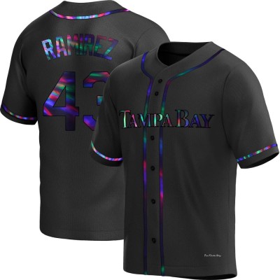 Men's Harold Ramirez Tampa Bay Rays Replica Black Holographic Alternate Jersey