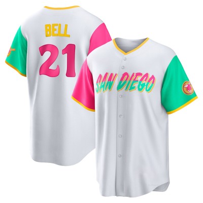 Men's Heath Bell San Diego Padres Replica White 2022 City Connect Jersey