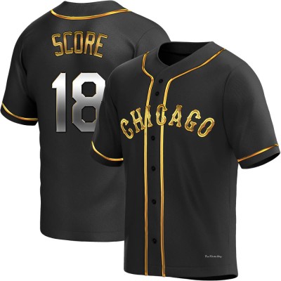 Men's Herb Score Chicago White Sox Replica Black Golden Alternate Jersey