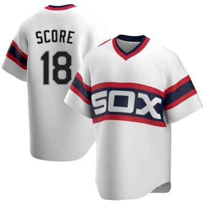 Men's Herb Score Chicago White Sox Replica White Cooperstown Collection Jersey