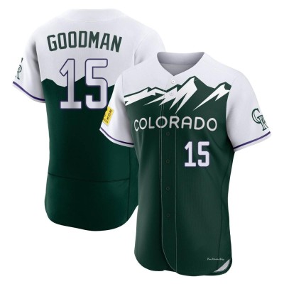 Men's Hunter Goodman Colorado Rockies Authentic Green 2022 City Connect Jersey