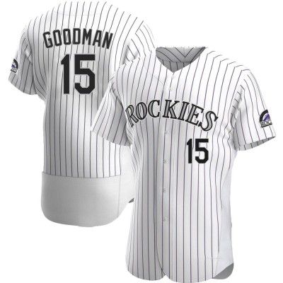 Men's Hunter Goodman Colorado Rockies Authentic White Home Jersey